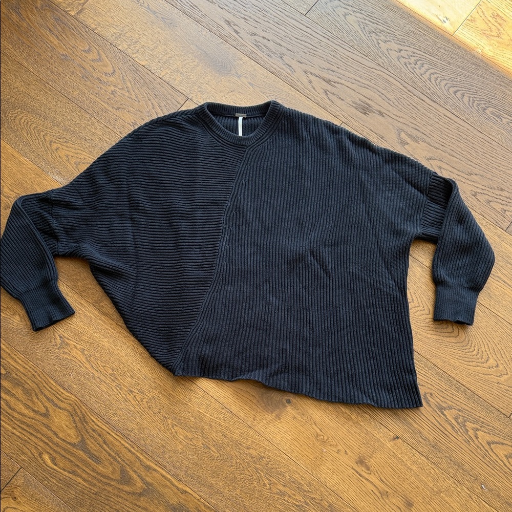 Free People Black Crew Neck Sweater